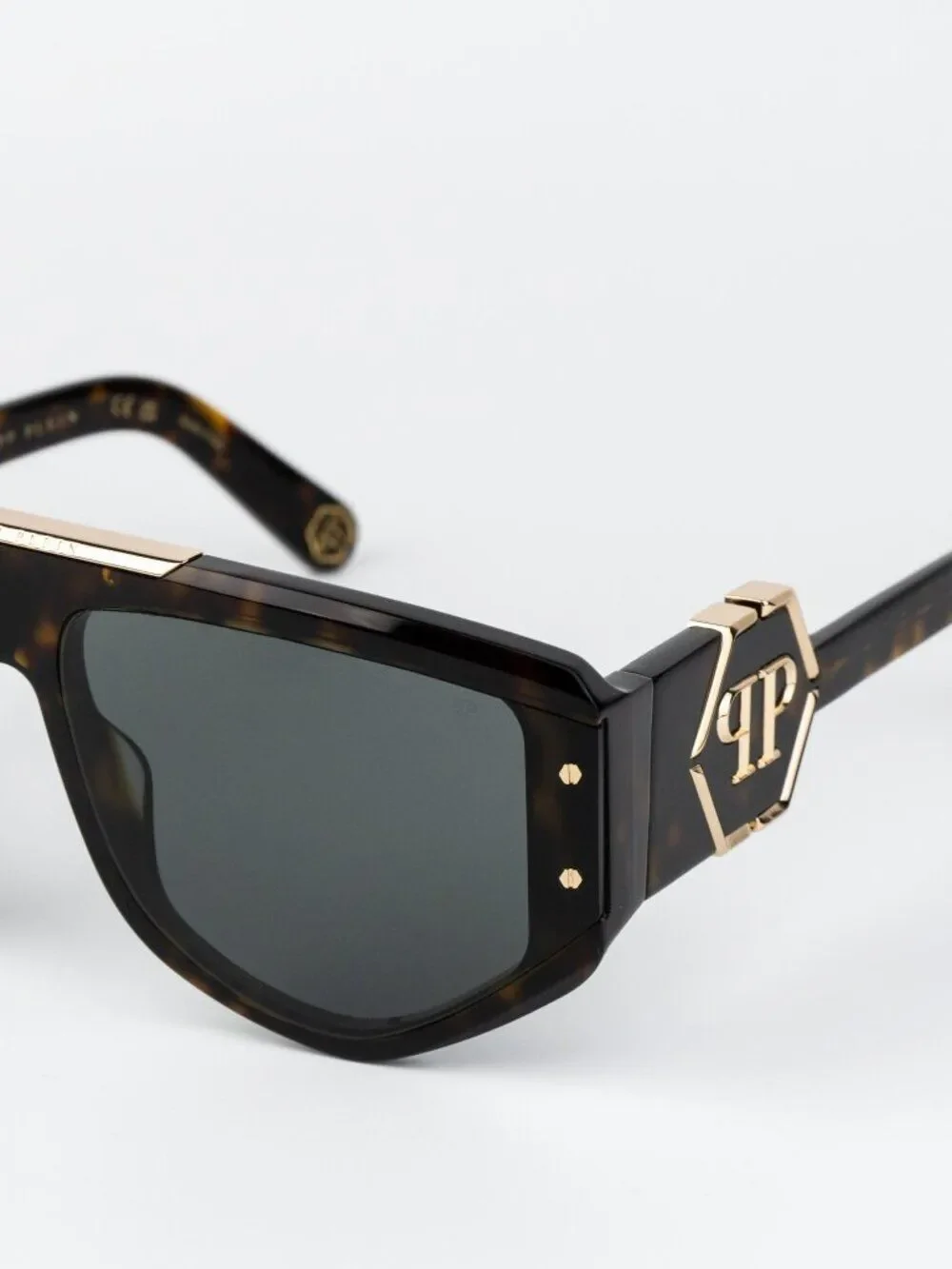 Philipp Plein Men Sunglasses Havana Green Mask SPP093M 0722 NEW AUTHENTIC